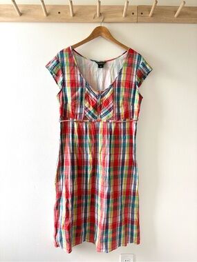 Eddie Bauer Bright Plaid Cotton Sundress - Multicolor